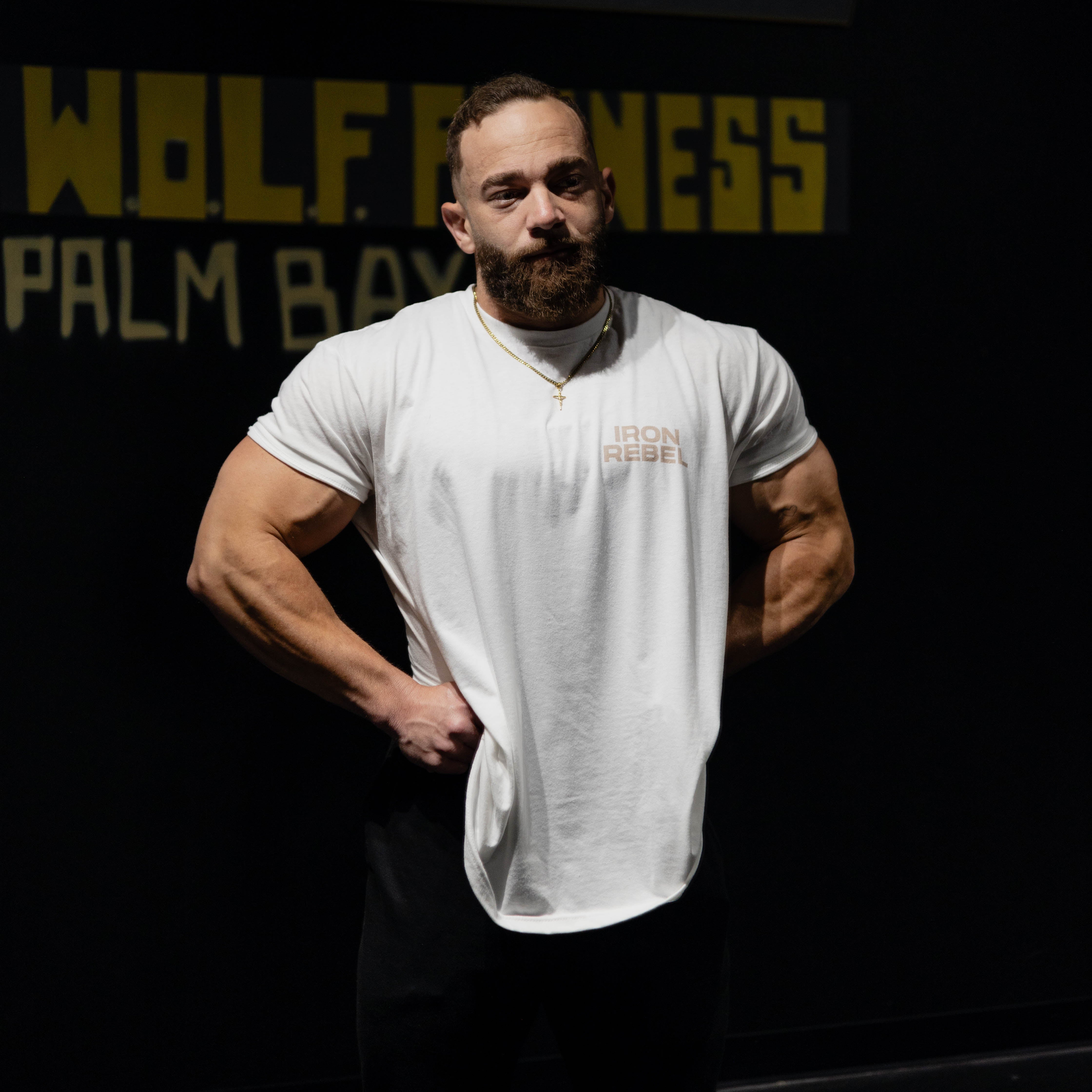 Pegasus Tee (White) Premium Fitted Gym T-Shirt