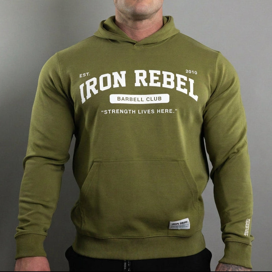IR Barbell Club Hoodie (Olive)
