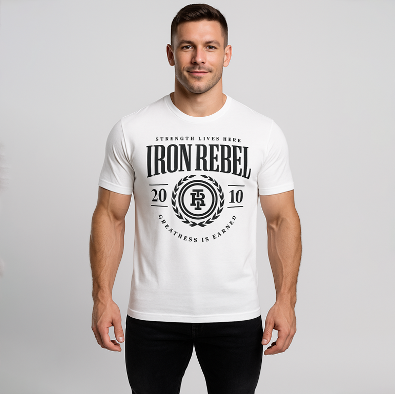 University Tee (White) Premium Fitted Gym T-Shirt