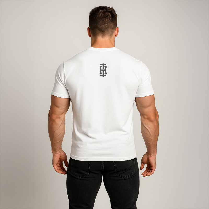 University Tee (White) Premium Fitted Gym T-Shirt