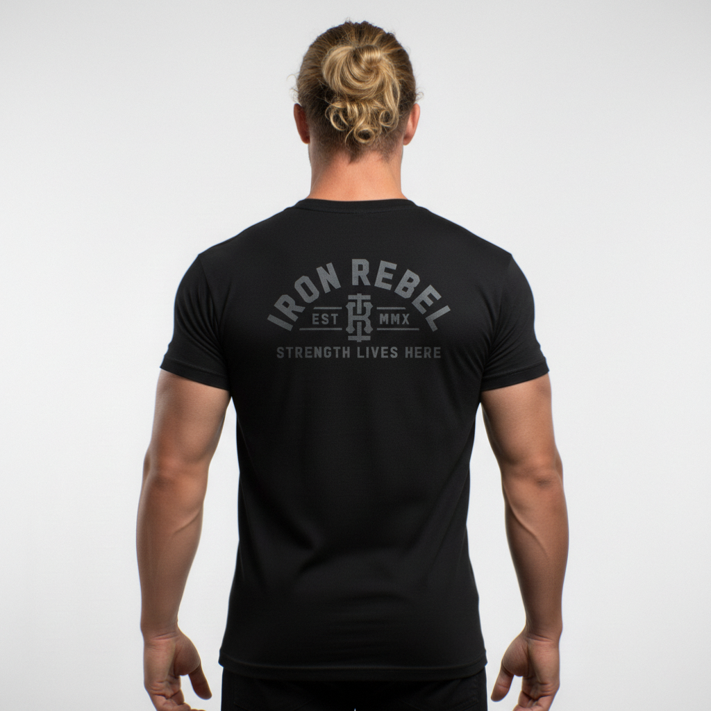 University Tee (Black) Premium Fitted Gym T-Shirt