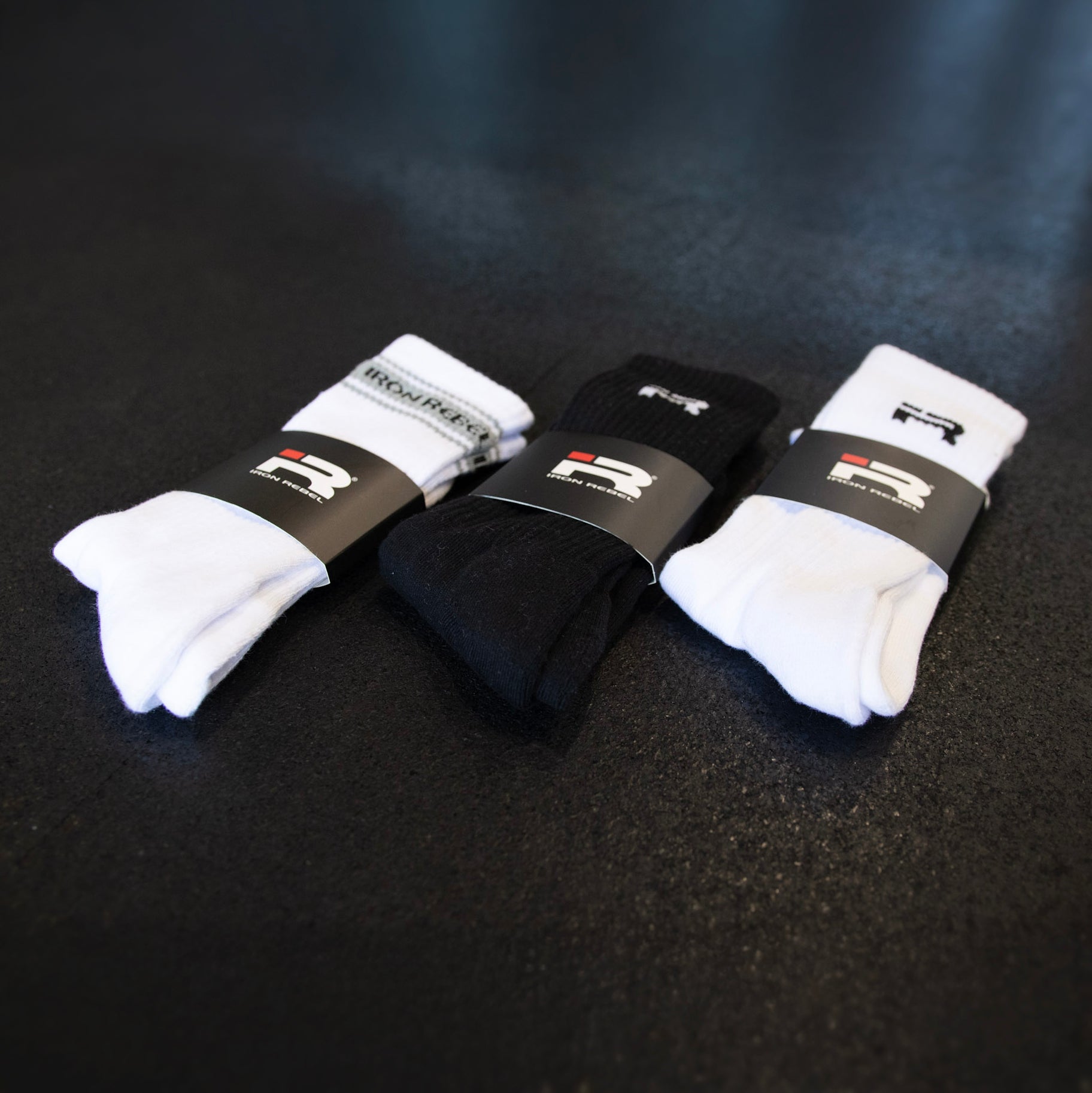 Iron Rebel Stripe Crew socks (White)