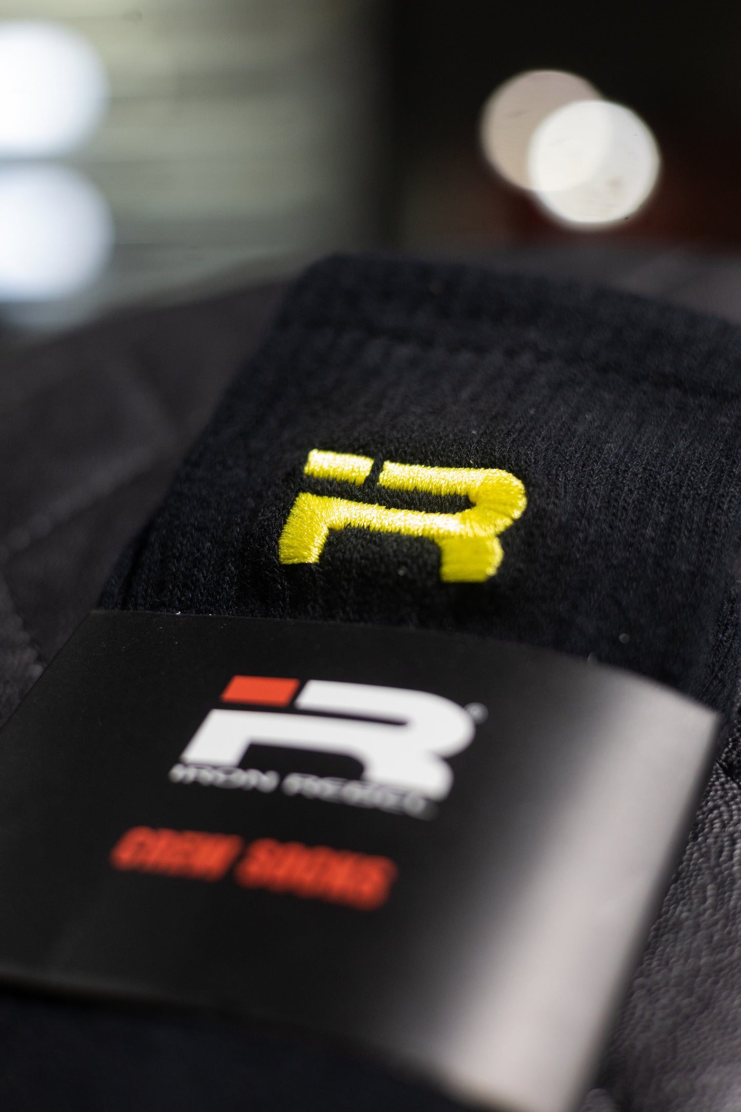 IR Logo Embroidered Crew Socks (Black/Gold)