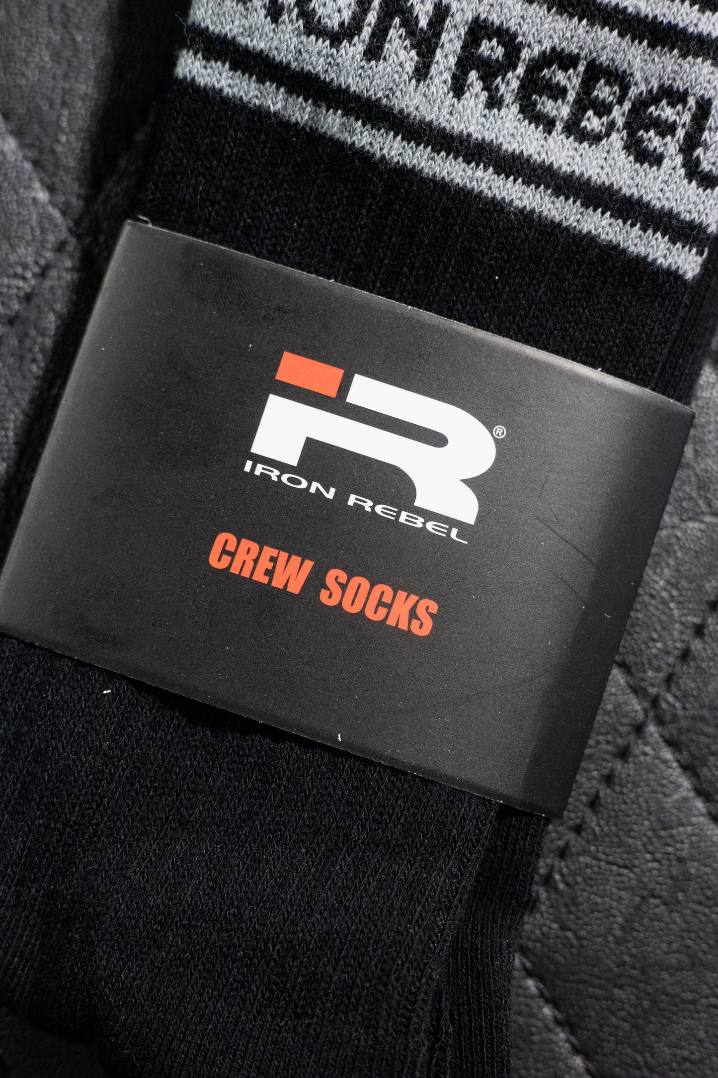 Iron Rebel Stripe Crew Socks (Black)
