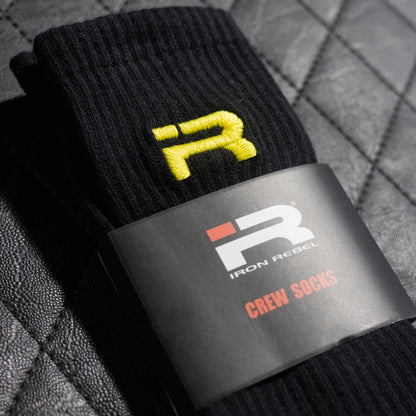 IR Logo Embroidered Crew Socks (Black/Gold)