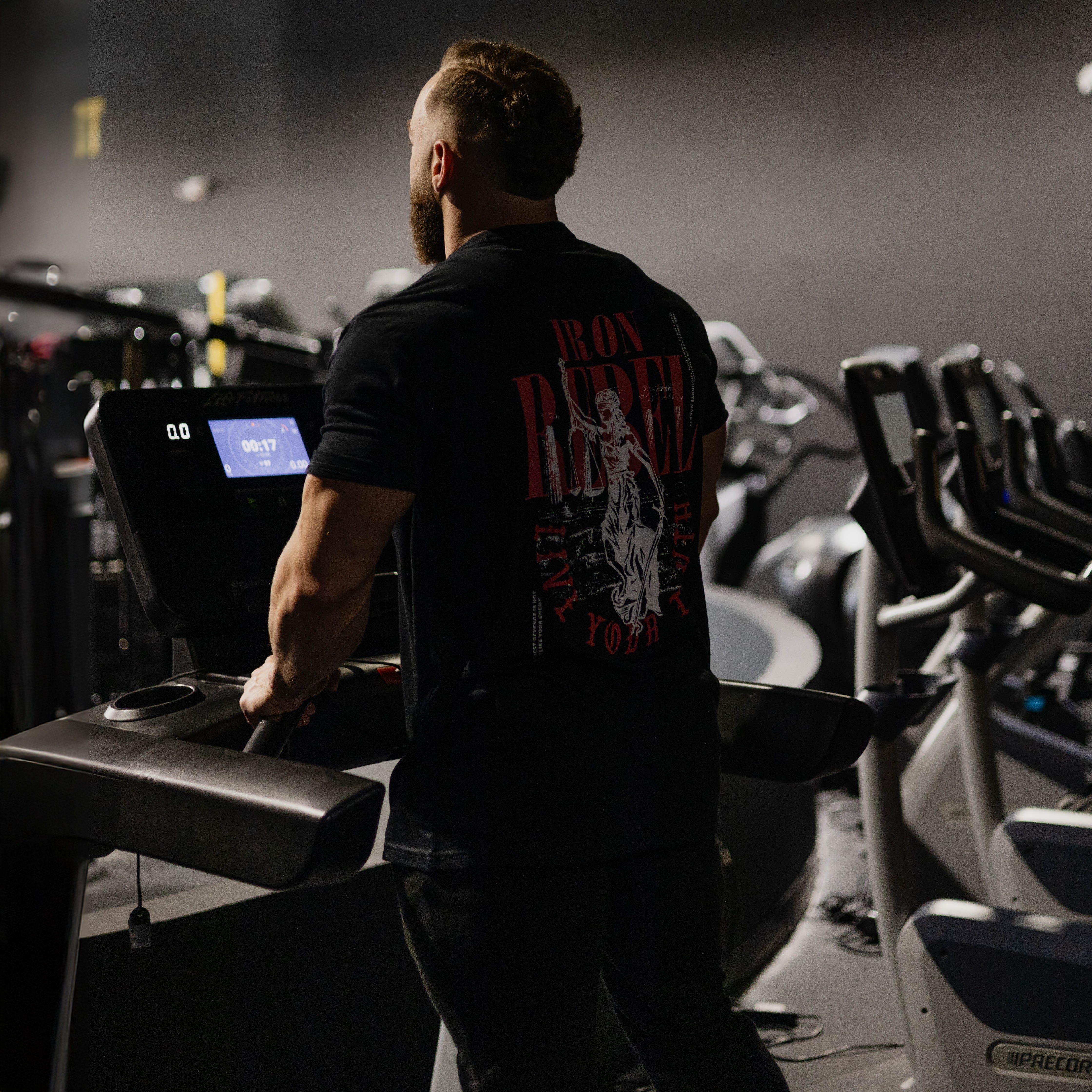 Lady Justice Tee (Black) Premium Fitted Gym T-Shirt