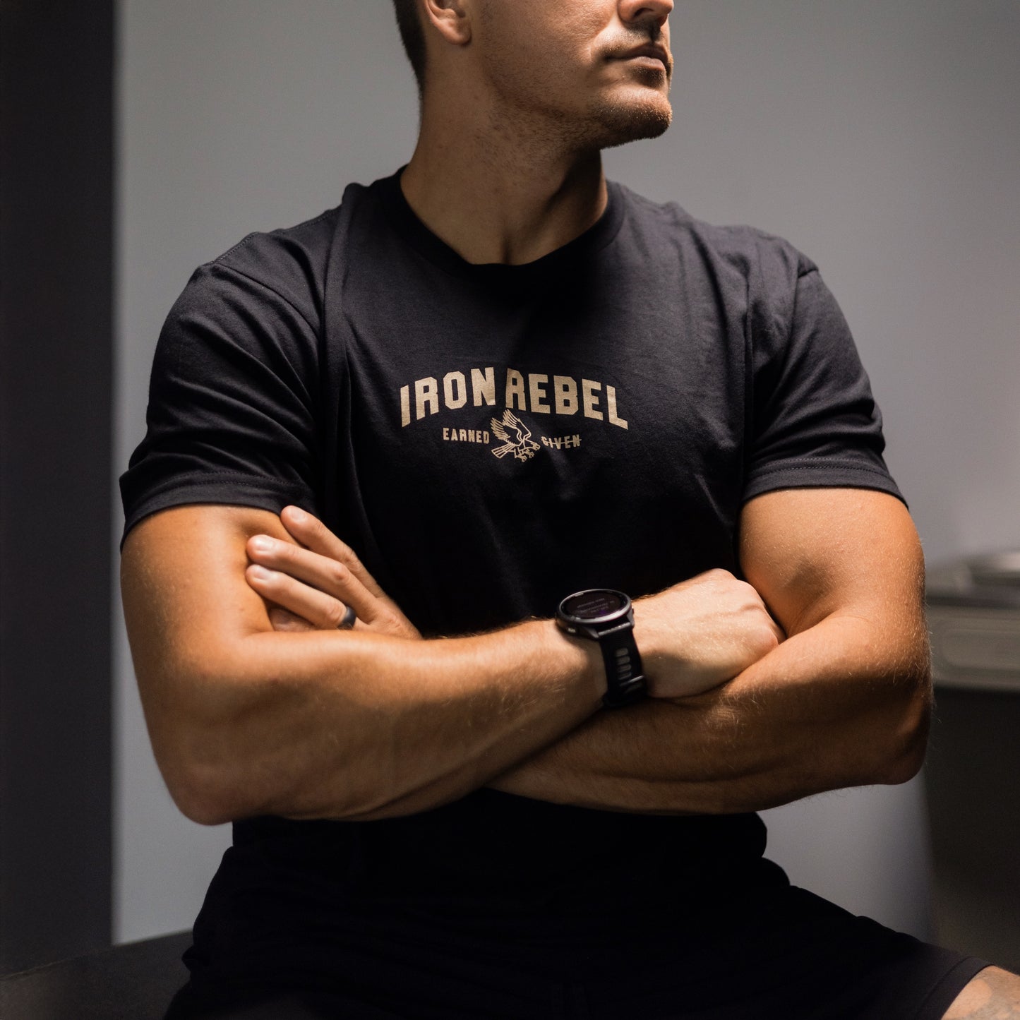 Eagle Tee (Black) Premium Fitted Gym T-Shirt