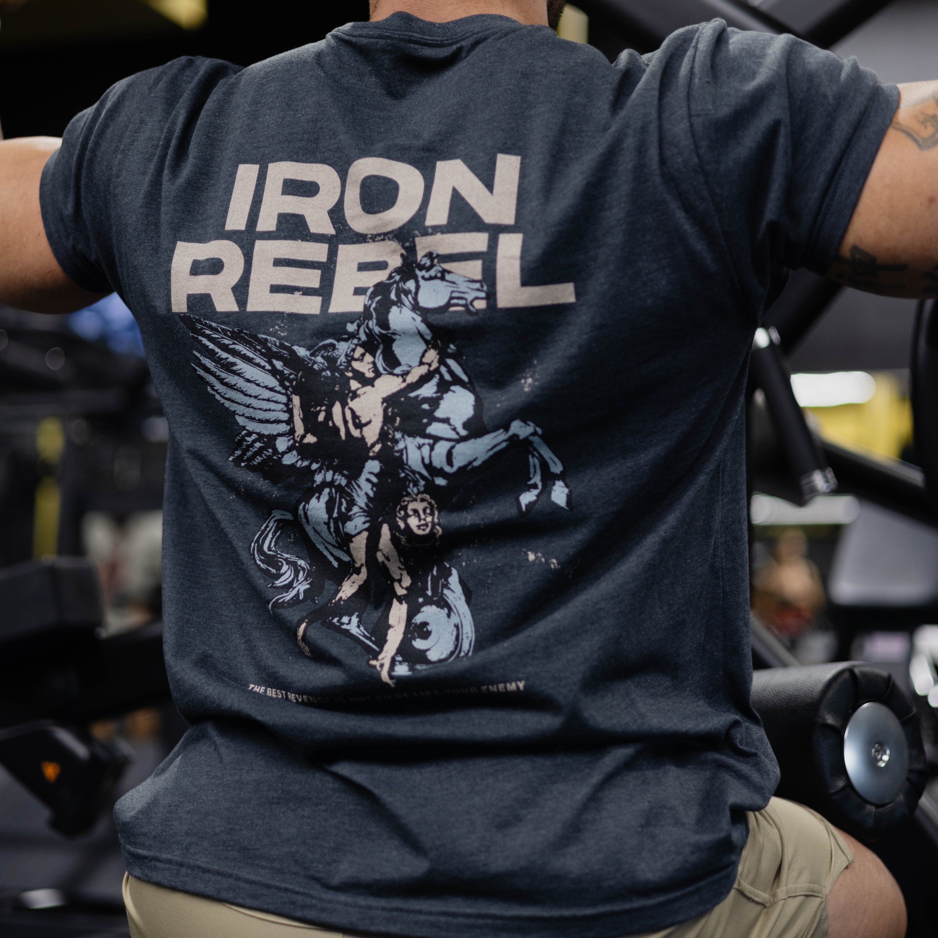 Pegasus Tee (Navy) Premium Fitted Gym T-Shirt