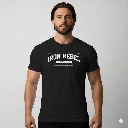 Barbell Club (Black) Premium Fitted Gym T-shirt