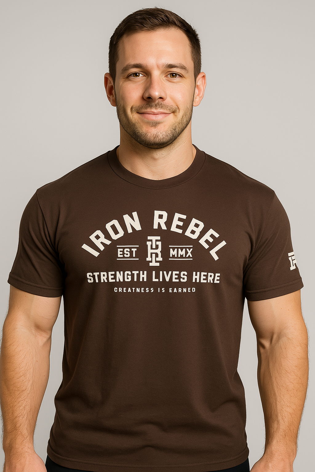 Heritage Tee (Cocoa) Premium Fitted Gym T-Shirt