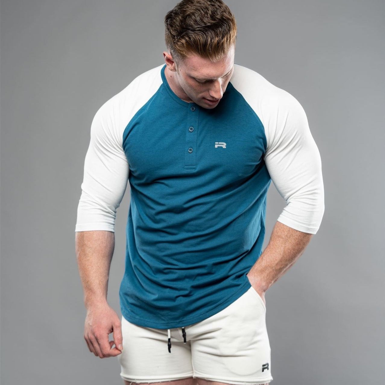 Elite Henley (Teal/Ivory)