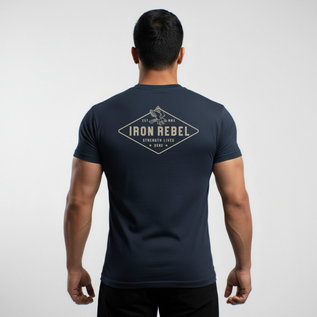 Eagle Tee (Navy) Premium Fitted Gym T-Shirt