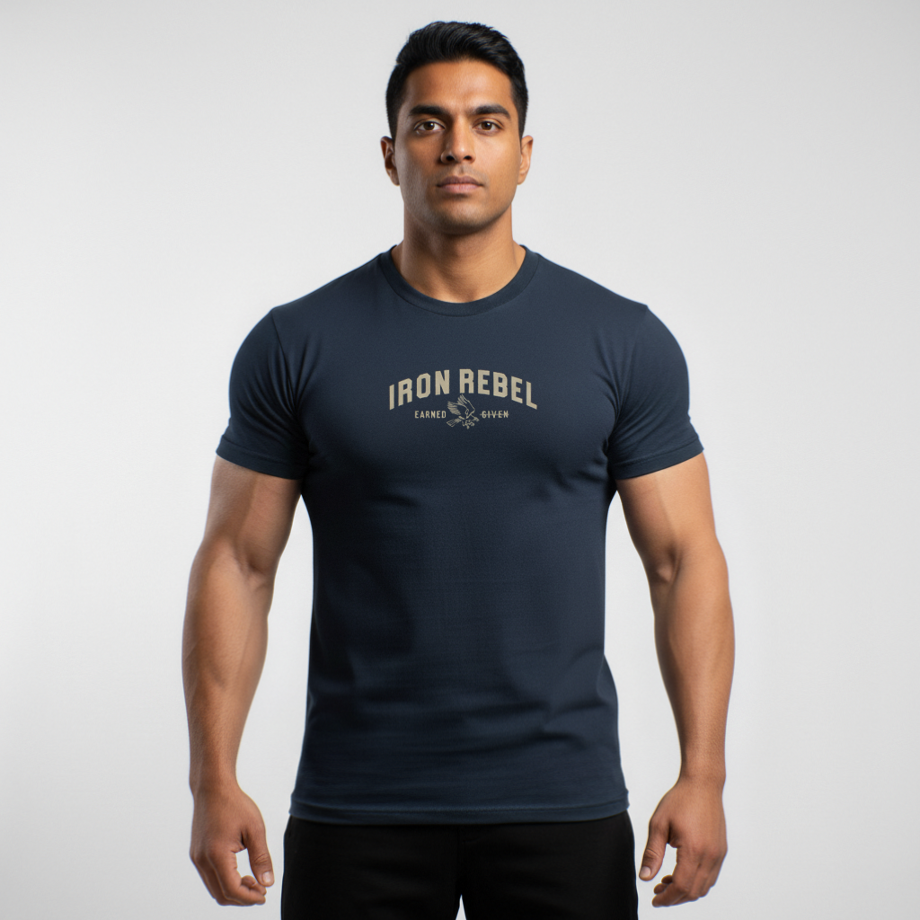 Eagle Tee (Navy) Premium Fitted Gym T-Shirt
