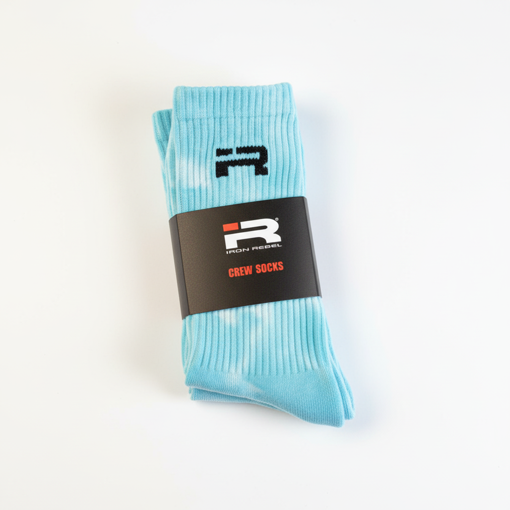 IR Logo Crew Socks (Teal Tie-Dye)