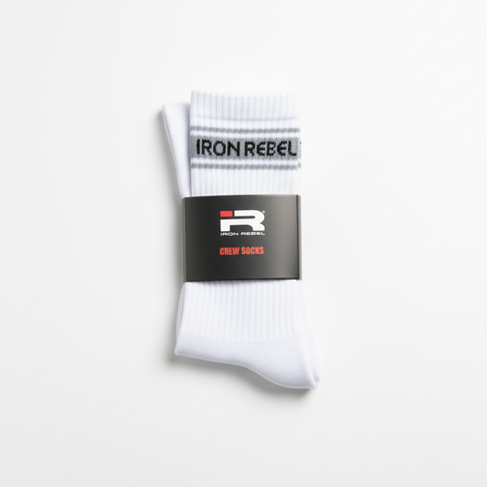 Iron Rebel Stripe Crew socks (White)
