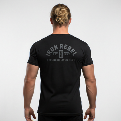 University Tee (Black) Premium Fitted Gym T-Shirt