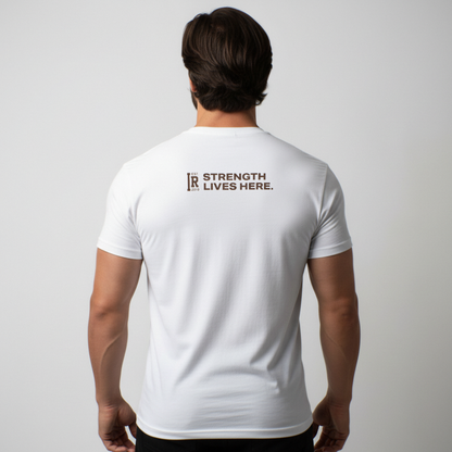 Barbell Club (White) Premium Fitted Gym T-shirt