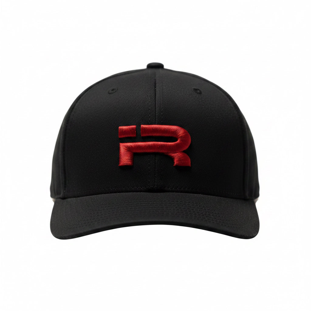 Logo Fitted Hat (Black/Red)