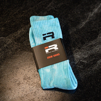 IR Logo Crew Socks (Teal Tie-Dye)